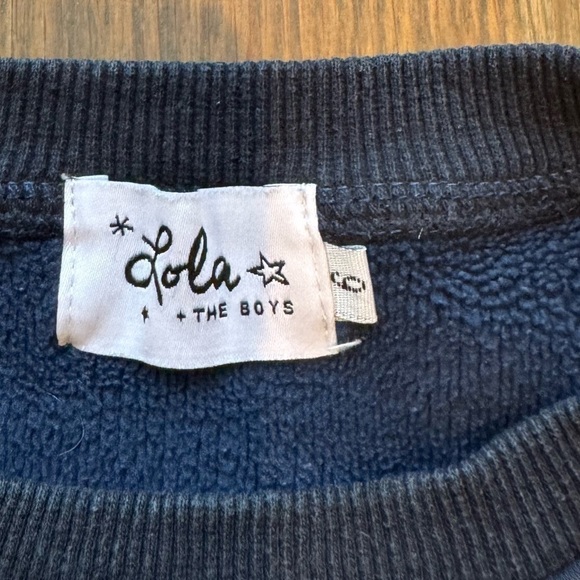 Lola + the Boys BEAR NAVY BLUE VARSITY SWEATSHIRT size 6 nautical coastal - Picture 3 of 8